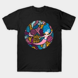 Cute Beautiful Mermaid Love Artwork T-Shirt